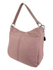 Mel&Co Embossed Nylon Single Handle Bag - Muted Pink