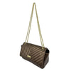 Mel&Co Chevron Quilted Flap Sling Bag -Bronze