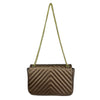 Mel&Co Chevron Quilted Flap Sling Bag -Bronze