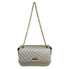 Mel&Co Chevron Quilted Flap Sling Bag -Champagne