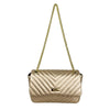 Mel&Co Chevron Quilted Flap Sling Bag-Gold