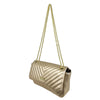 Mel&Co Chevron Quilted Flap Sling Bag-Gold