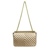 Mel&Co Chevron Quilted Flap Sling Bag-Gold