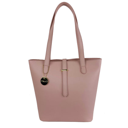 Mel&Co Grainy Belt Buckle Shoulder Bag-Muted Pink