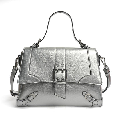 Mac Alyster Attraction Metallic Half-Flap Bag - Argent