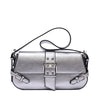 MAC ALYSTER Metallic Half-Flap Shoulder Bag - Silver