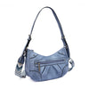 MAC ALYSTER Pleated Hobo with Detachable Shoulder Strap - Blue