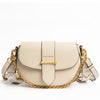 Mac Alyster Desinvolte Metallic Half-Flap Saddle Bag - Beige
