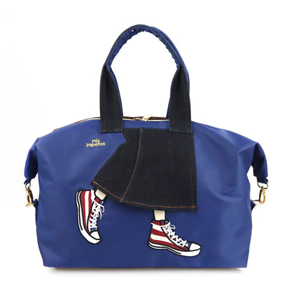 Mis Zapatos 2-Way Duffle Bag - Blue