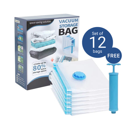 [ONLINE EXCLUSIVE] Max Vacuum Storage Bags - Set of 12 + FREE Hand Pump