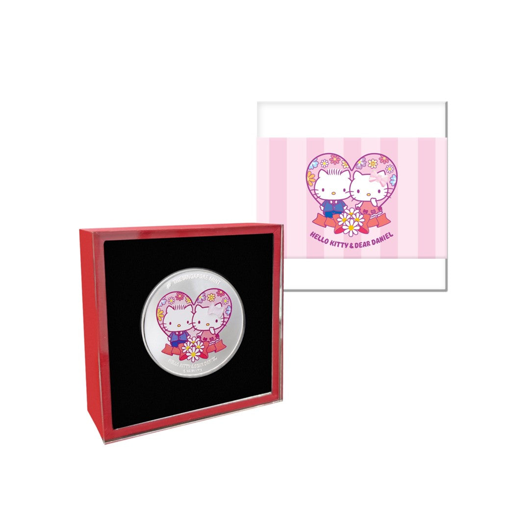 [The Singapore Mint] Sanrio Hello Kitty Love 1oz 999 Fine Silver Medallion with Crystal (N246)