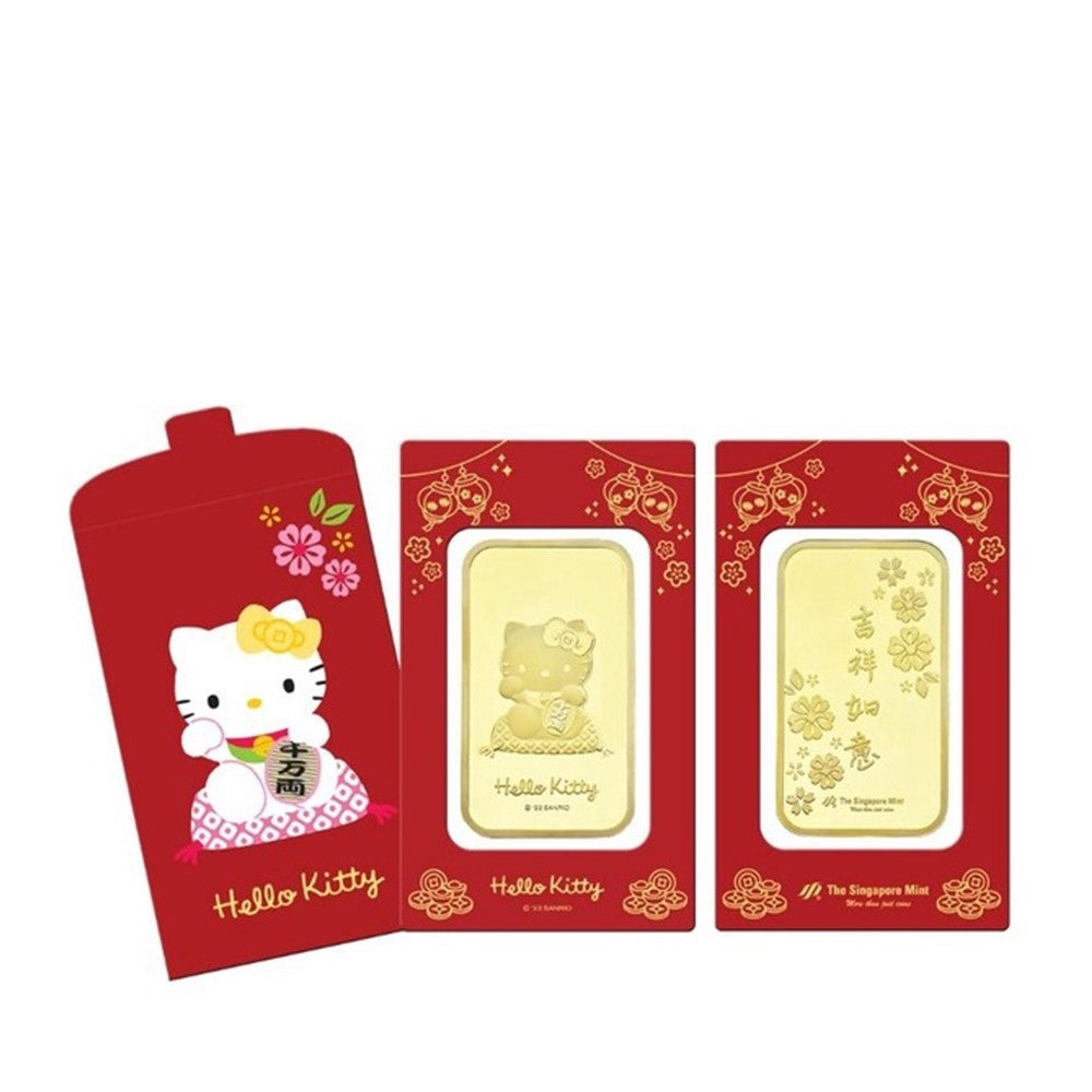 [The Singapore Mint] Sanrio Lucky Kitty 24K Gold Plated Ingot