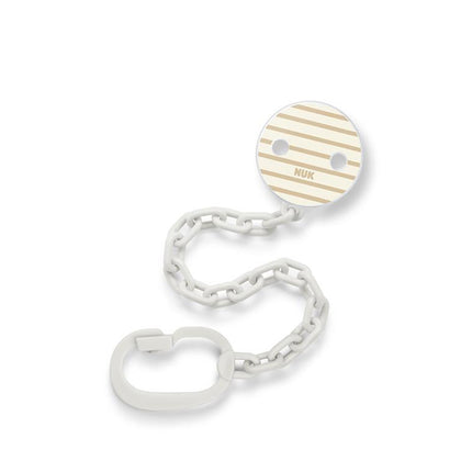 NUK Soother Chain with Clip - Beige Round