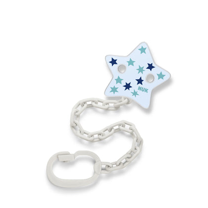 NUK Soother Chain with Clip - Blue Star