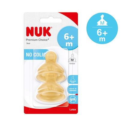 NUK Premium Choice Latex Teat 2-pack - 6 months+ (M size)