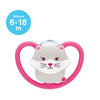 NUK Space Silicone Soother Pacifier 1pc-box - 6-18 Months - Cat Dark Pink