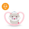 NUK Space Silicone Soother Pacifier 1pc-box - 0-6 Months - Cat Light Pink