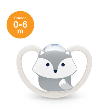 NUK Space Silicone Soother Pacifier 1pc-box - 0-6 Months - Fox