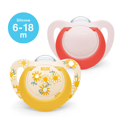 NUK Star Day Latex Soother Pacifier 2pcs-box - 6-18 months - Flower