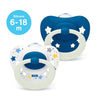 NUK Signature Night Silicone Soother Pacifier 2pcs-box - 6-18 months - Blue Night Stars