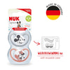 NUK Space Disney Mickey Mouse Silicone Soother Pacifier 2pcs-box - 18-36 months - Pink-Grey