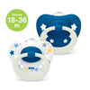 NUK Signature Night Silicone Soother Pacifier 2pcs-box - 18-36 months - Blue Night Stars