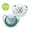 NUK Signature Night Silicone Soother Pacifier 2pcs-box - 18-36 months - Green Alligator