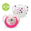 NUK Signature Night Silicone Soother Pacifier 2pcs-box - 18-36 months - Pink Koala