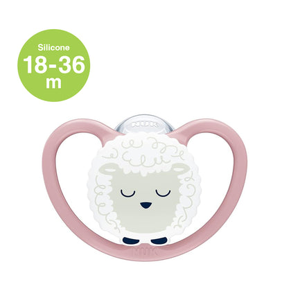 NUK Space Night Silicone Soother Pacifier 1pc-box - 18-36 months - Sheep