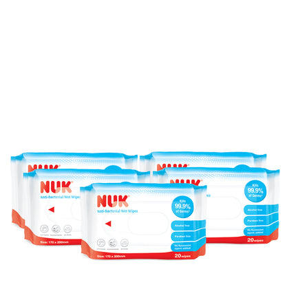 NUK Antibacterial Wipes 20pcs - Bundle of 5