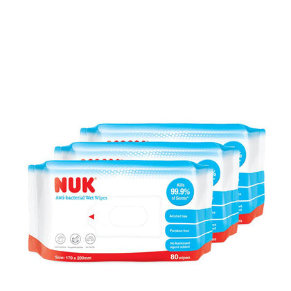 NUK Antibacterial Wipes 80pcs - Bundle of 3