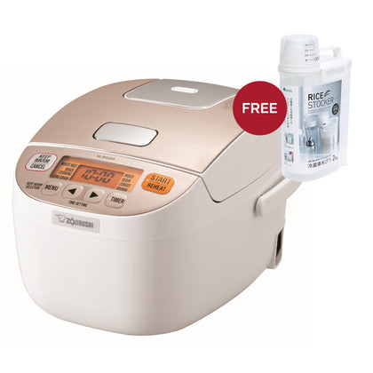 ZOJIRUSHI 0.5L Micom Fuzzy Logic Rice Cooker + FREE Rice Stocker