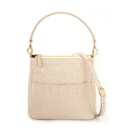 SANCHŌ Genuine Crocodile Leather Tote cum Crossbody Bag - Silk
