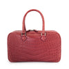 SANCHŌ Genuine Crocodile Leather Oblong Tote - Wine