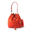 Sancho Genuine Crocodile Leather Mini Bucket Bag - Mandarin