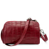 SANCHŌ Genuine Crocodile Leather Barrel Handbag - Red