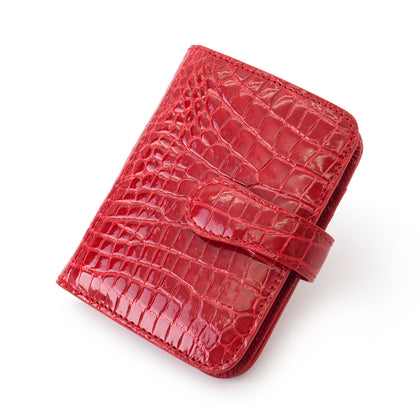 Sancho Genuine Crocodile Leather Small Wallet - Red