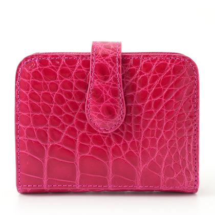 SANCHŌ  Genuine Crocodile Card cum Coin Holder - Hibiscus