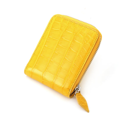 Sancho Genuine Crocodile Leather  Zip-Around Wallet - Lemon