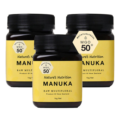 Nature's Nutrition Manuka Honey MGO 50+ 1kg - Bundle of 3