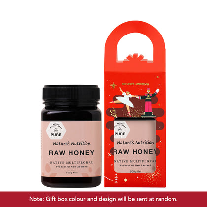 Nature's Nutrition Raw Honey 500g with Christmas Gift Box