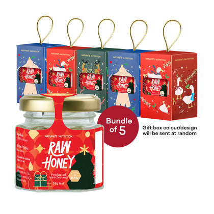 Nature's Nutrition Raw Honey 50g + FREE Gift Box - Bundle of 5