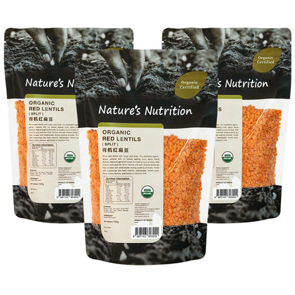 [Online Exclusive Bundle of 3] Nature's Nutrition Organic Red Lentils (Split) - 500g