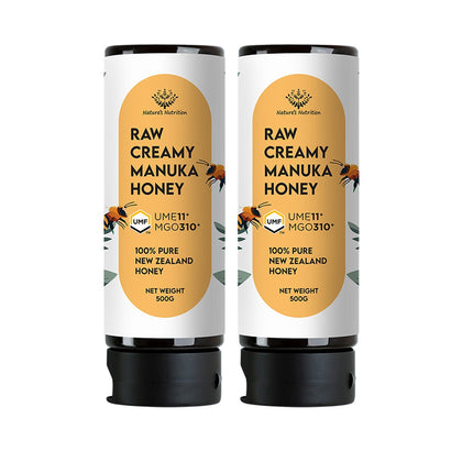 Nature's Nutrition Manuka UMF 11+ Squeeze Jar Honey 500g - Bundle of 2
