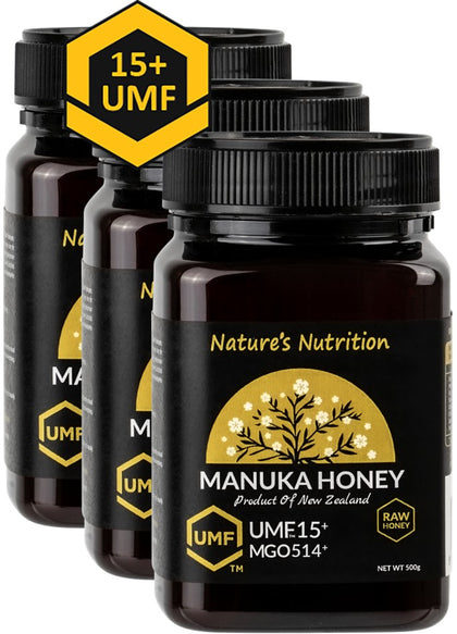 Nature's Nutrition Raw Manuka UMF15+ 500g (Bundle of 3)
