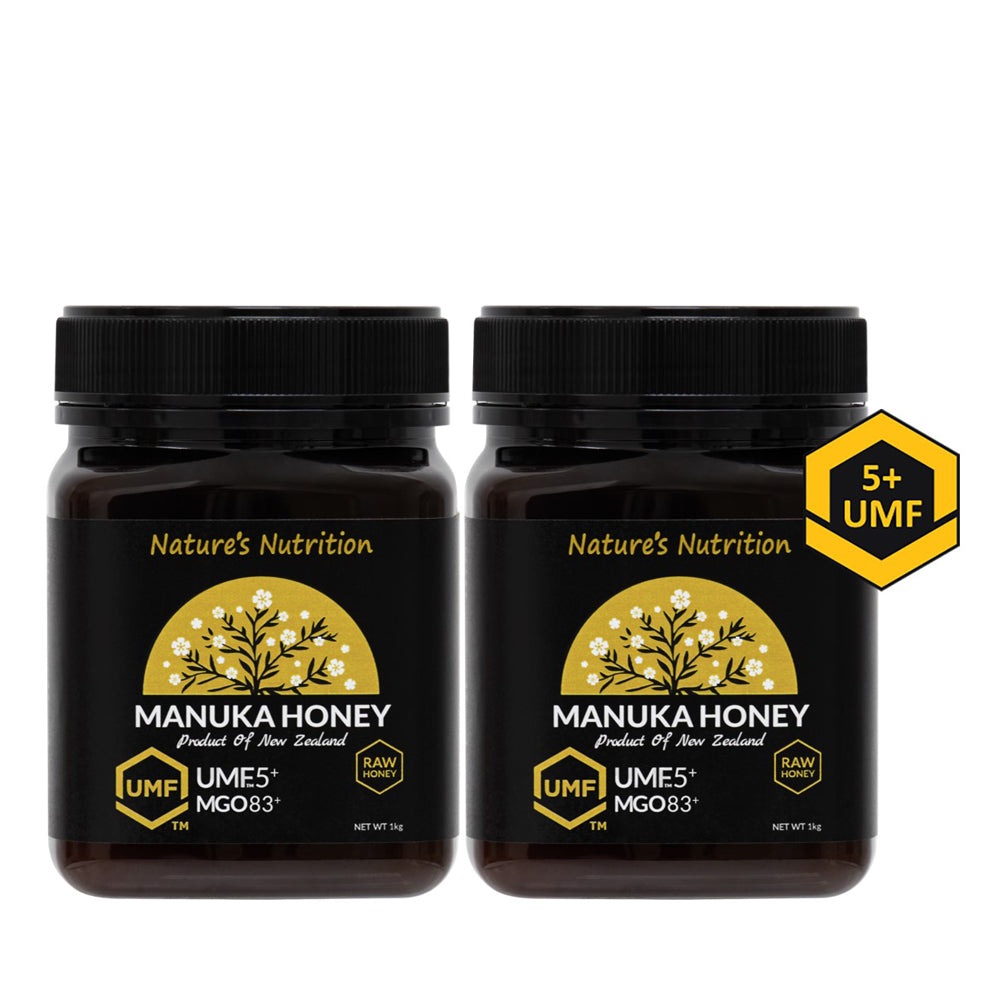 Nature's Nutrition Raw Manuka Honey UMF 5+ 1kg - Bundle of 2