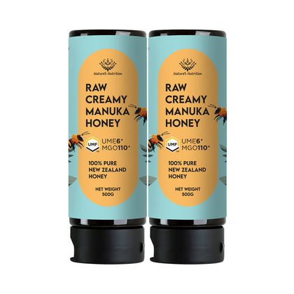 Nature's Nutrition Raw Creamy Manuka Honey UMF6+ 500g - Bundle of 2