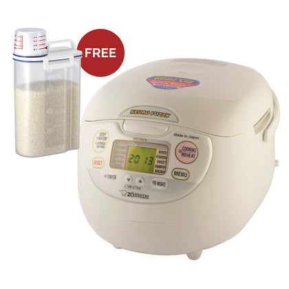 ZOJIRUSHI 1.8L Micom Fuzzy Logic Rice Cooker & Warmer + FREE 2kg Rice Stocker