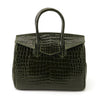 Sancho Genuine Crocodile Leather Boston Bag - Olive