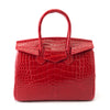 Sancho Genuine Crocodile Leather Boston Bag - Red